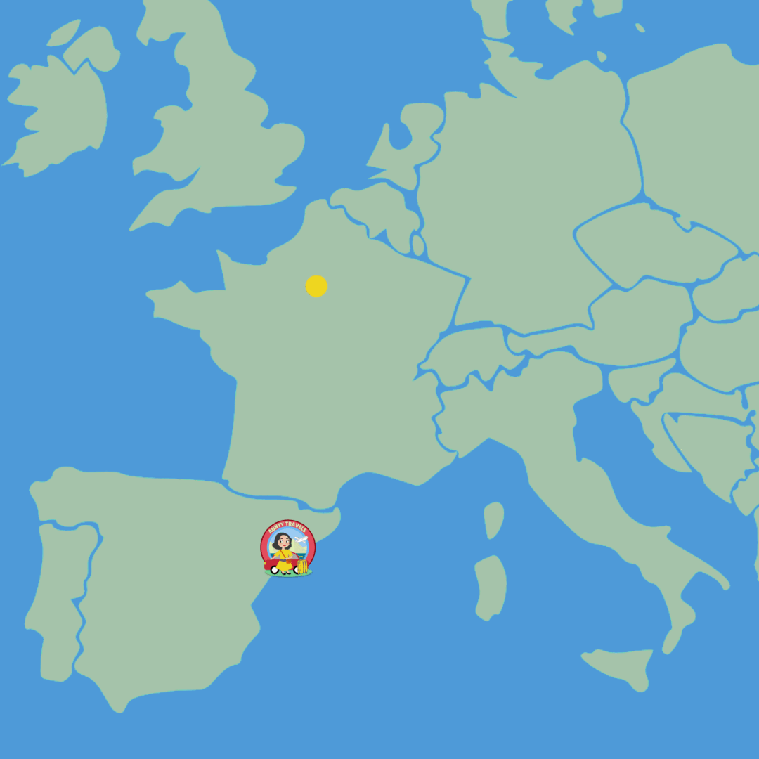 Map of Europe with cities on the trip