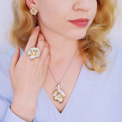 Buy Silver Cherry Blossom Ring