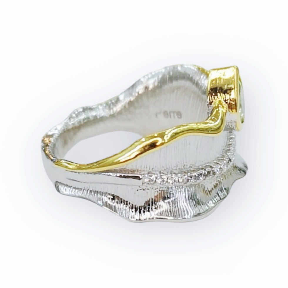 Thumbnail: Peridot Leaf Sterling Silver Ring