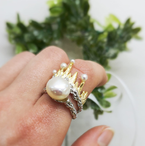 Buy Freshwater Pearls Crown Ring UK