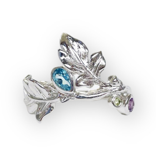 AUTUMN LEAF STERLING SILVER TOPAZ RING perre