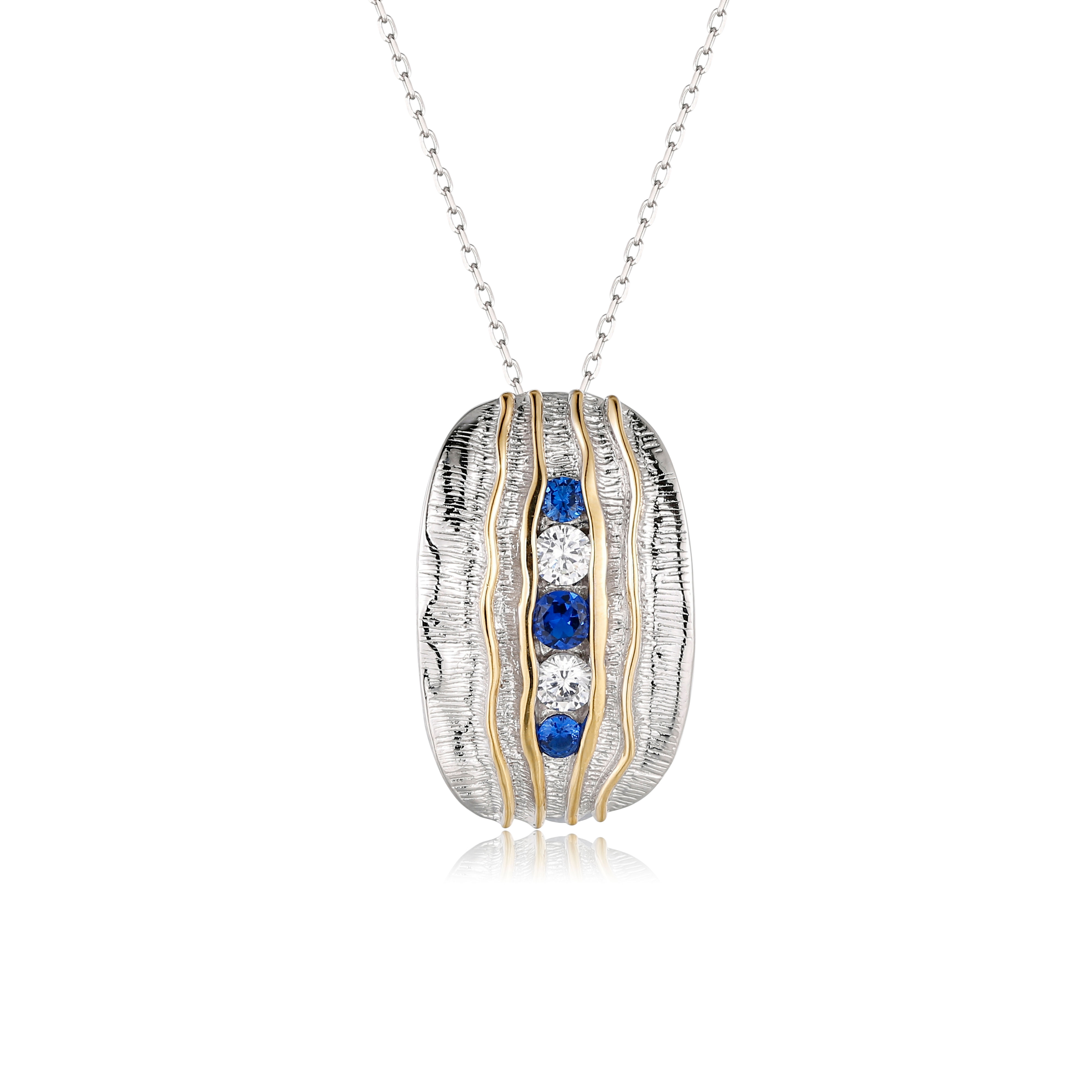 Seraphine NANO BLUE SAPPHIRE & TOPAZ NECKLACE IN STERLING SILVER