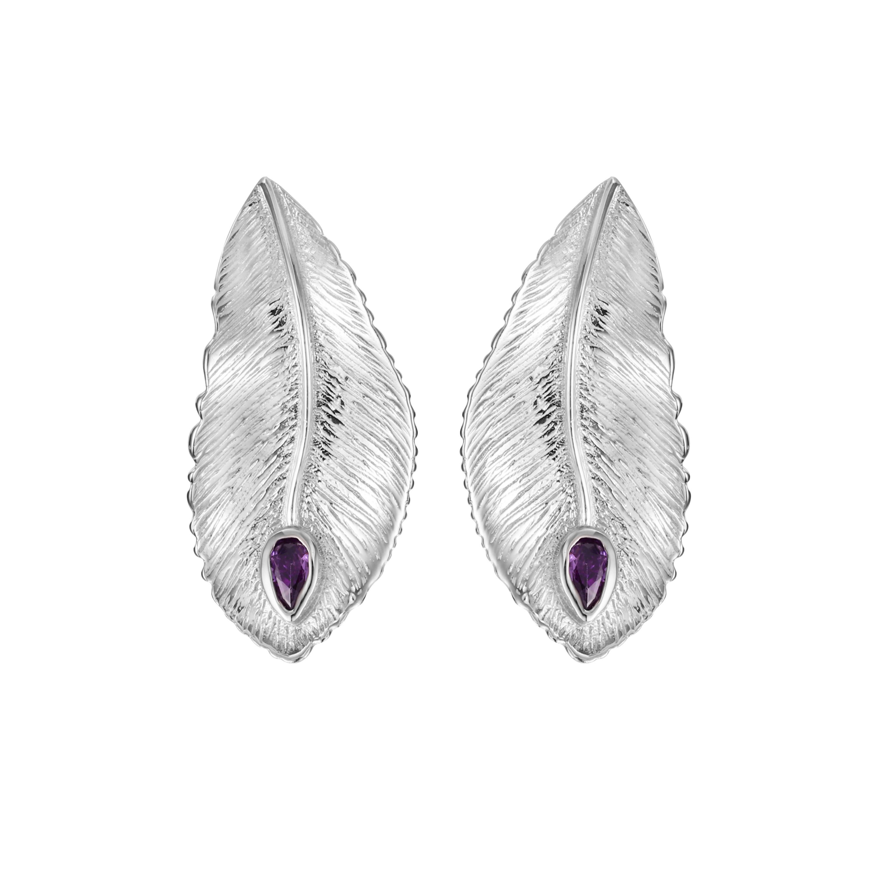 HANDMADE ANGEL FEATHER SILVER EARRINGS