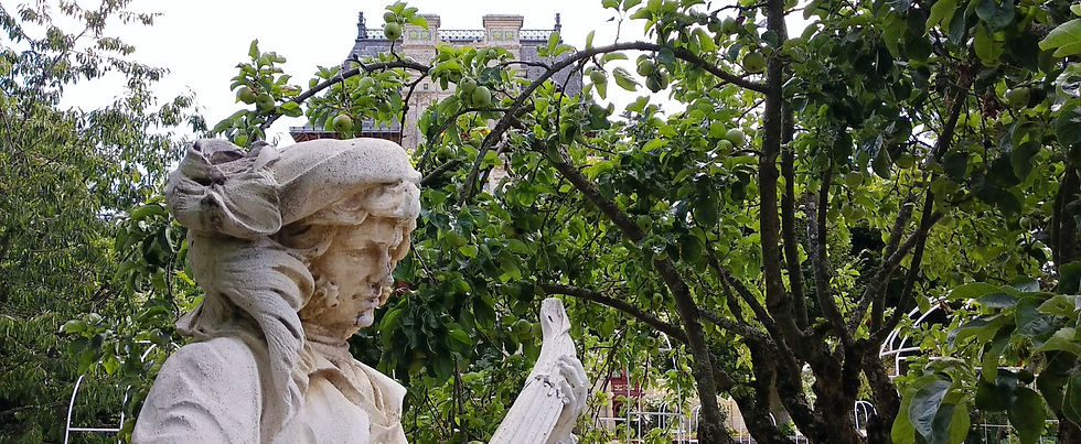 Les toits de la Villa vu des vergers