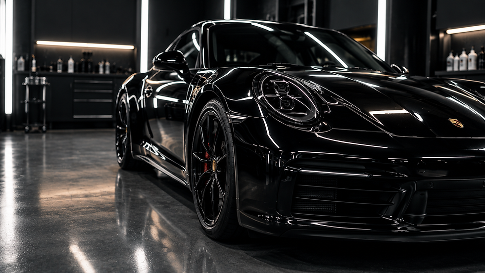 Black Porsche after professional paint enhancement