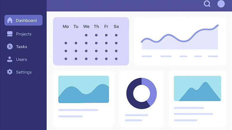 16_9 SaaS dashboard mockup with sidebar,