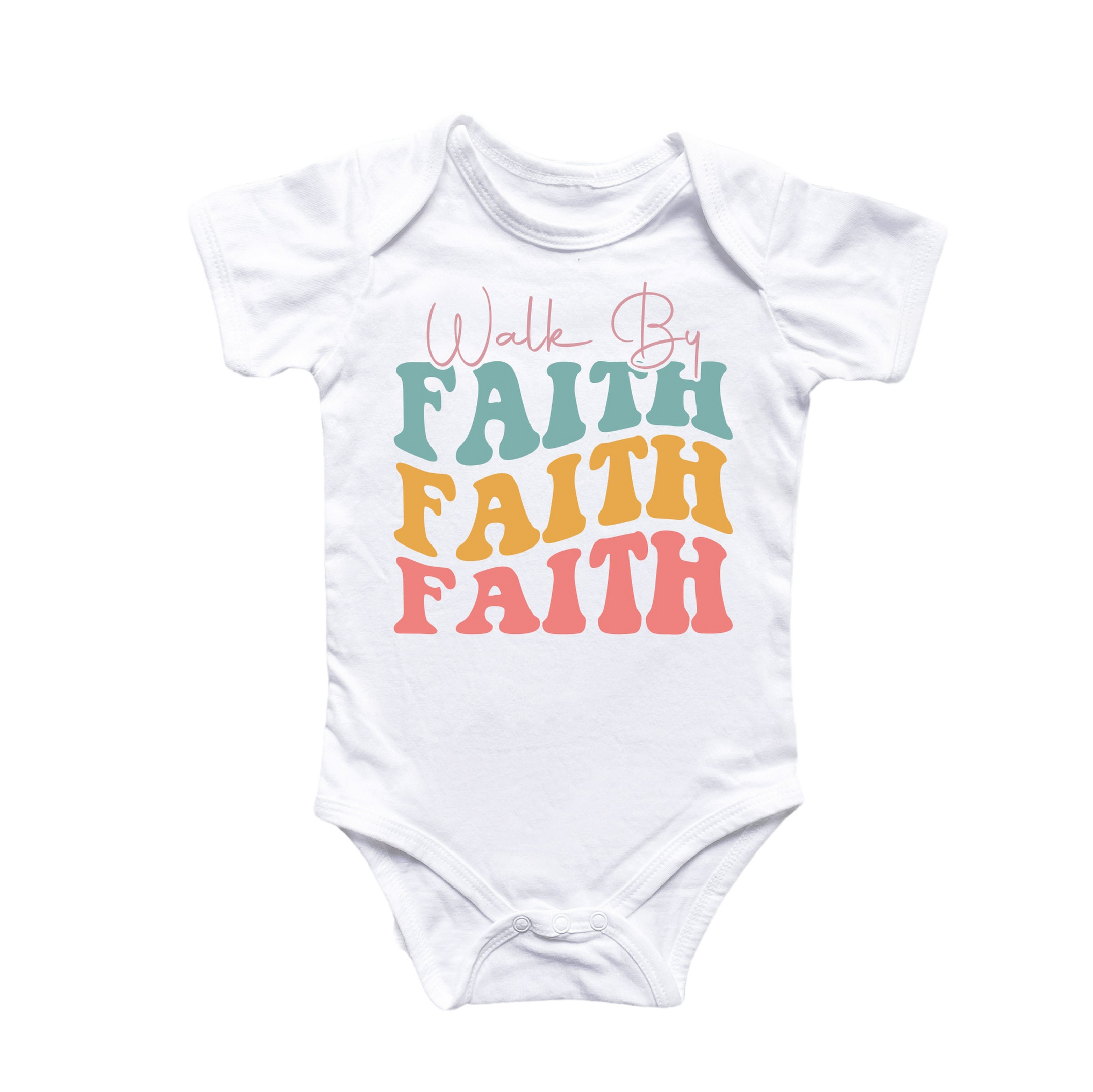Faith Hippie Retro Baby Bodysuit | Newborn & Infant Keepsake