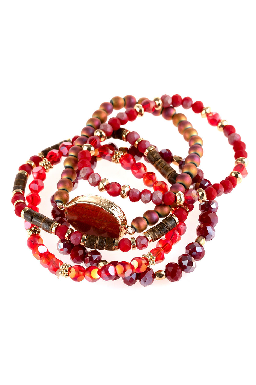 Thumbnail: Natural Stone Charm Mixed Beads Bracelets