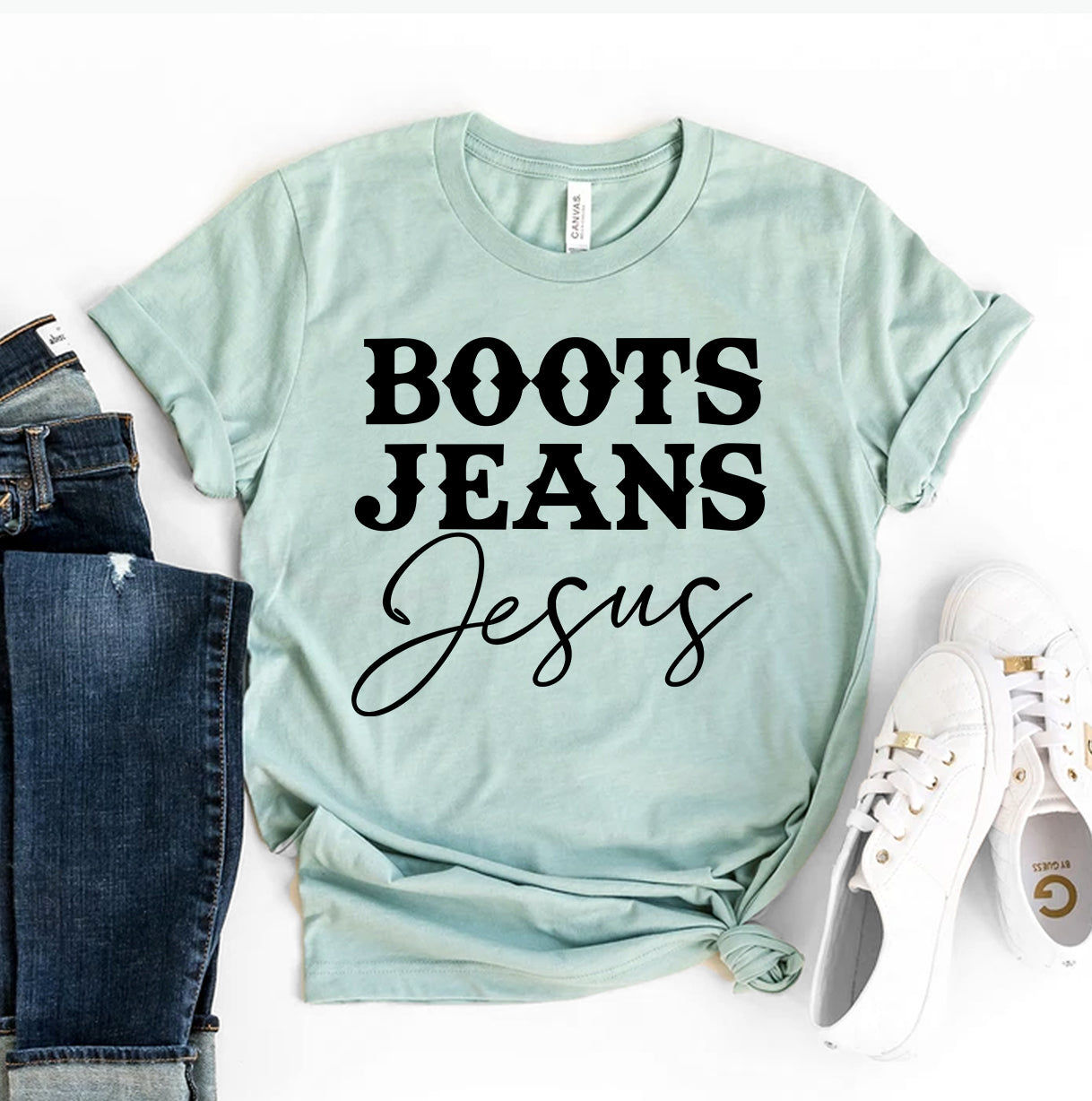 Boots Jeans Jesus T-Shirt