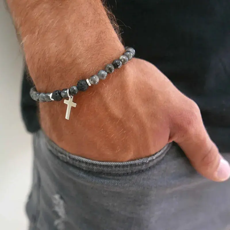 Baptism Center Men's Cross Religious Bracelet - Men's Christian Bracelet