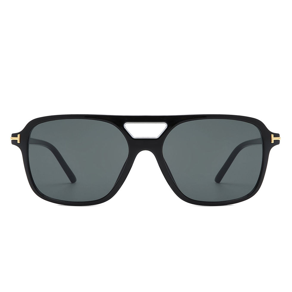 Thumbnail: Skyhavoc - Retro Square Brow-Bar Aviator Sunglasses