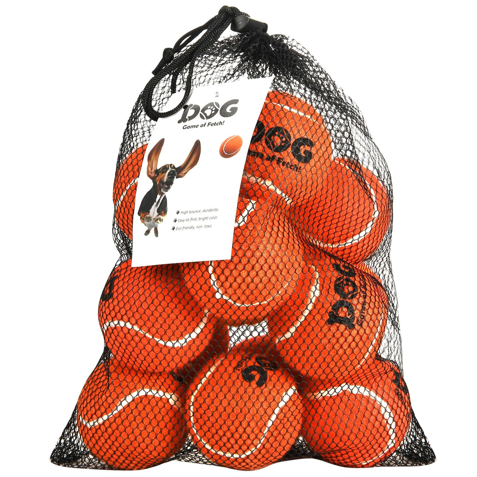 AMA SPORT Tennis Balls for Dogs 12 Pack 2.5" Orange Dog Tennis Balls for Pupp...