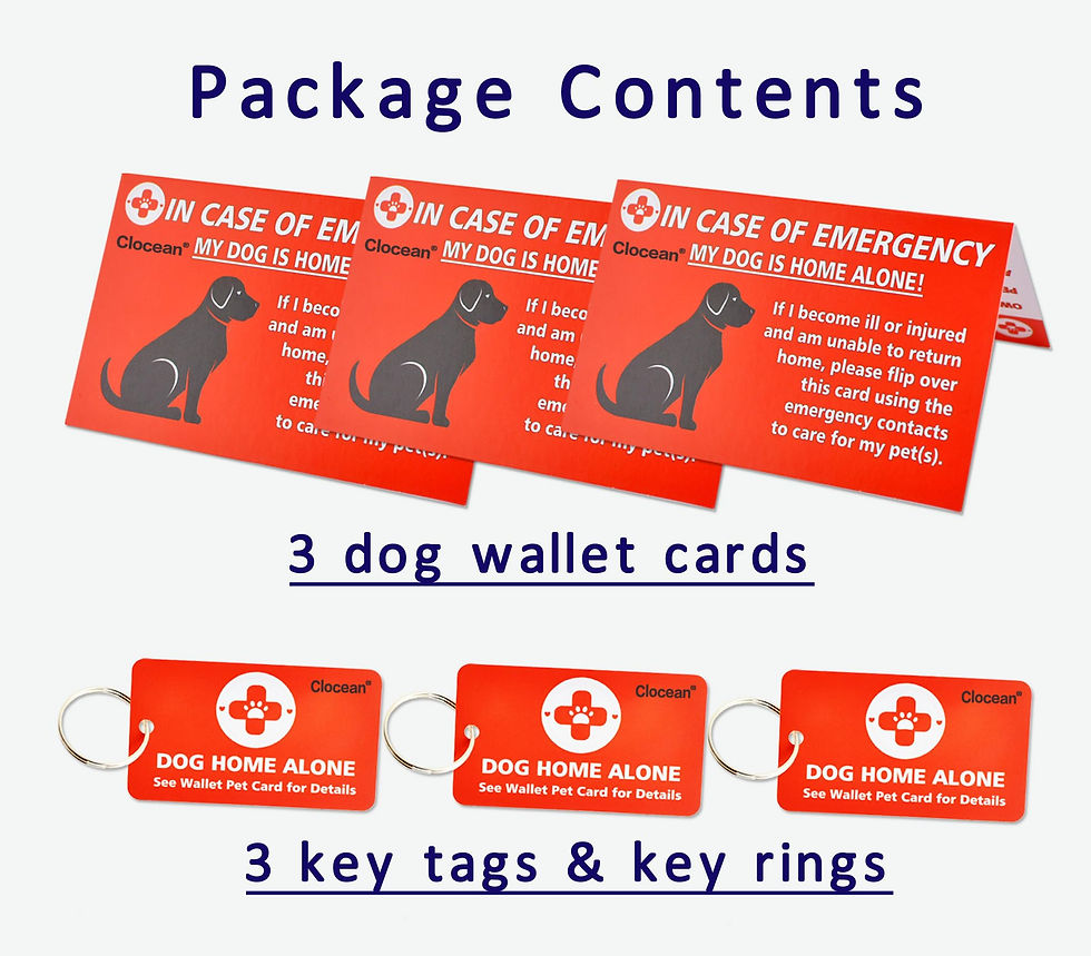 Thumbnail: My Dogs are Home Alone Alert Key Tag Keychain Emergency Contact Wallet Card F...
