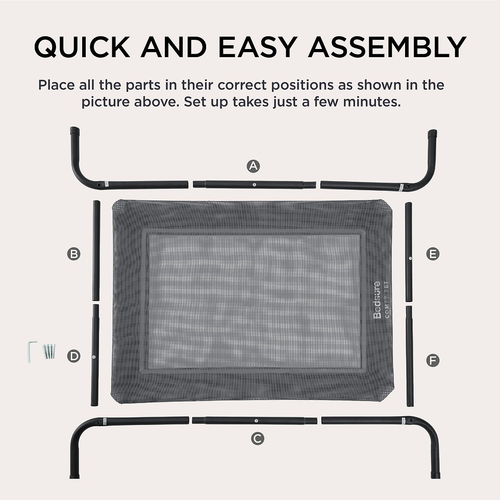 Thumbnail: Bedsure Outdoor Elevated Dog Bed Large Sized Dog, Portable Indoor & Outdoor C...