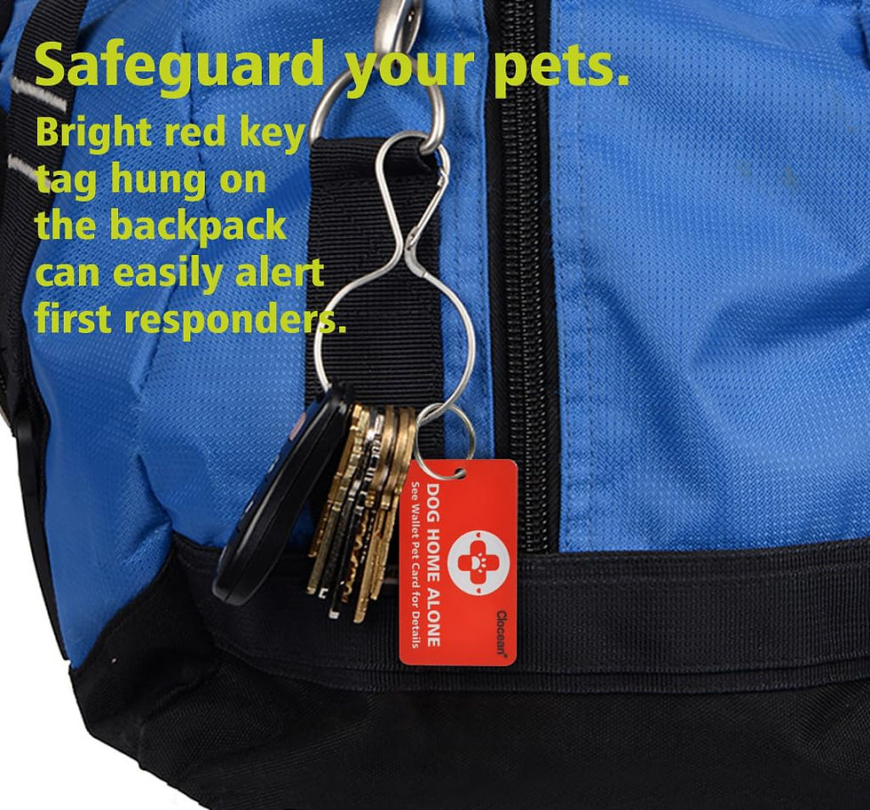 Thumbnail: My Dogs are Home Alone Alert Key Tag Keychain Emergency Contact Wallet Card F...