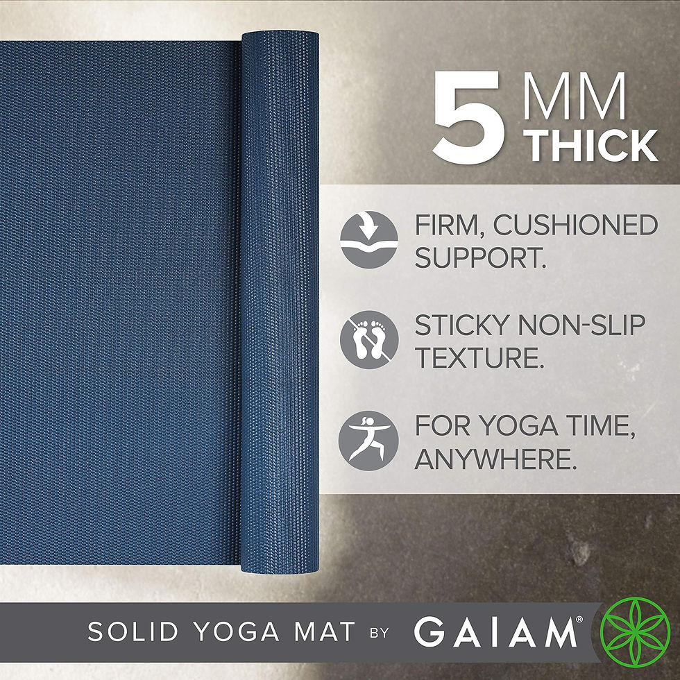 Thumbnail: Gaiam Yoga Mat Premium Solid Color Non Slip Exercise & Fitness Mat for All Ty...