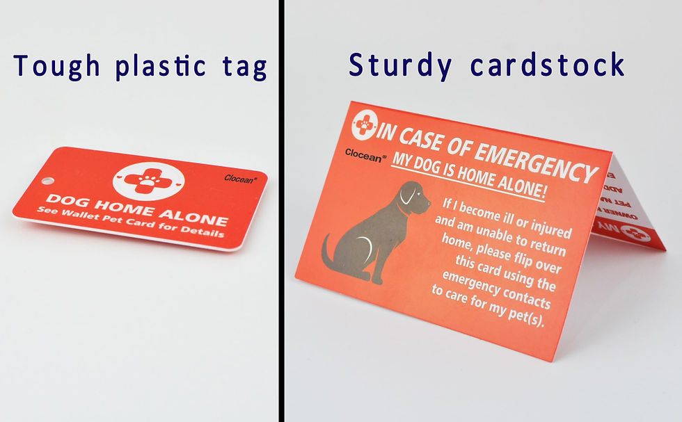 Thumbnail: My Dogs are Home Alone Alert Key Tag Keychain Emergency Contact Wallet Card F...