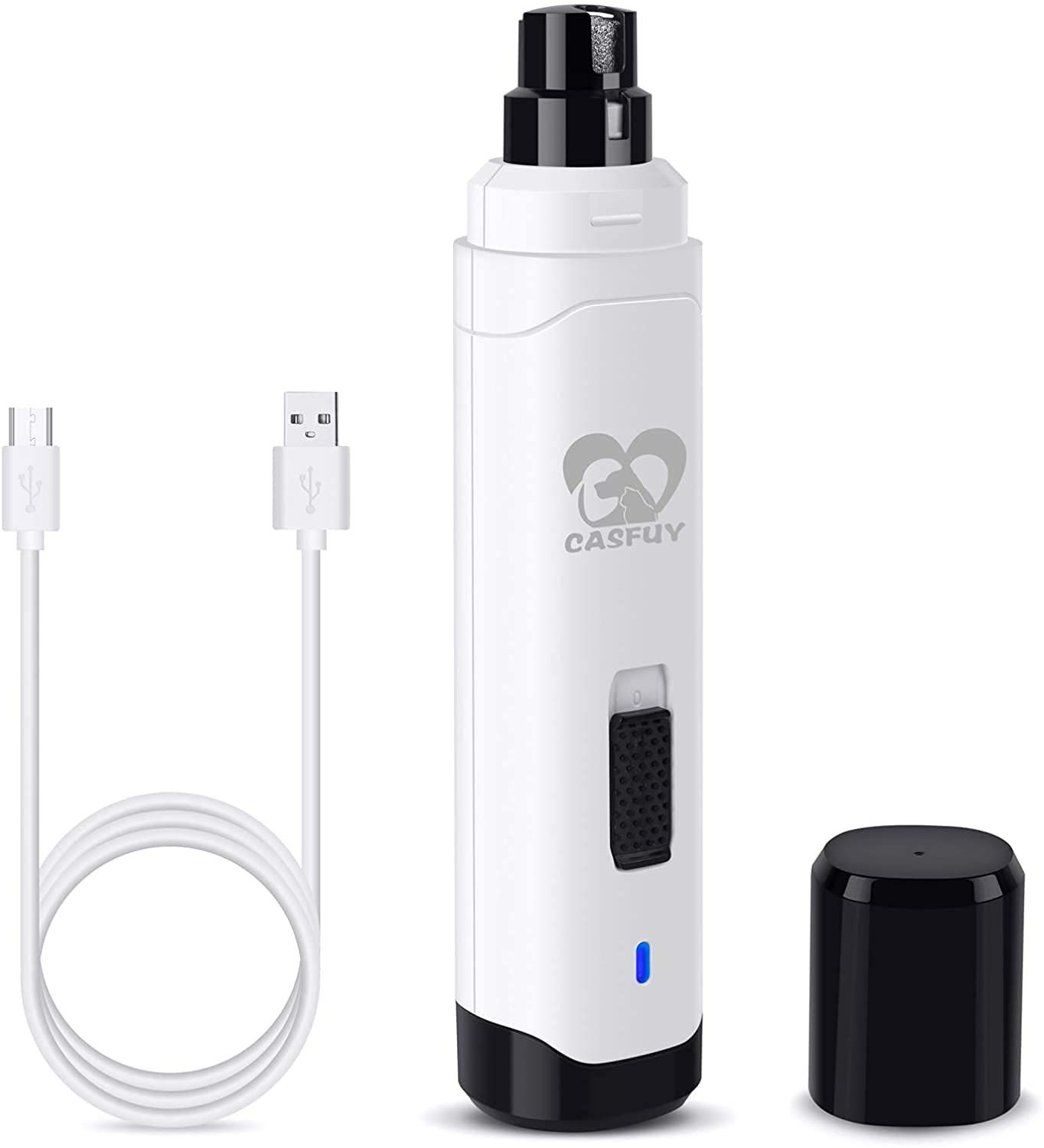 Casfuy Dog Nail Grinder Upgraded - Professional 2-Speed Whisper-Quiet Electri...