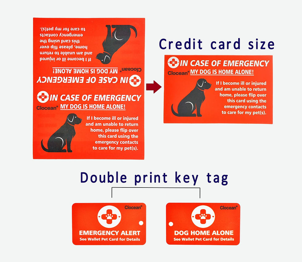 Thumbnail: My Dogs are Home Alone Alert Key Tag Keychain Emergency Contact Wallet Card F...