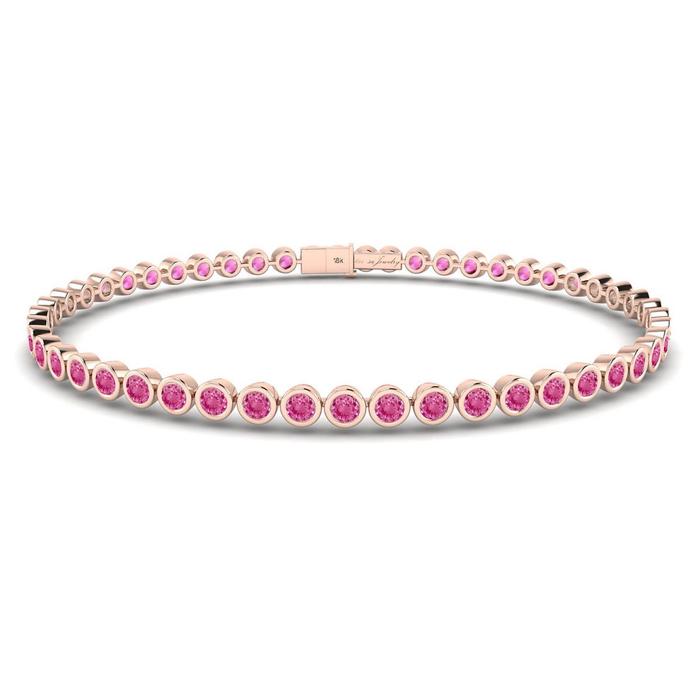 Bezel Pink Sapphire Tennis Bracelet