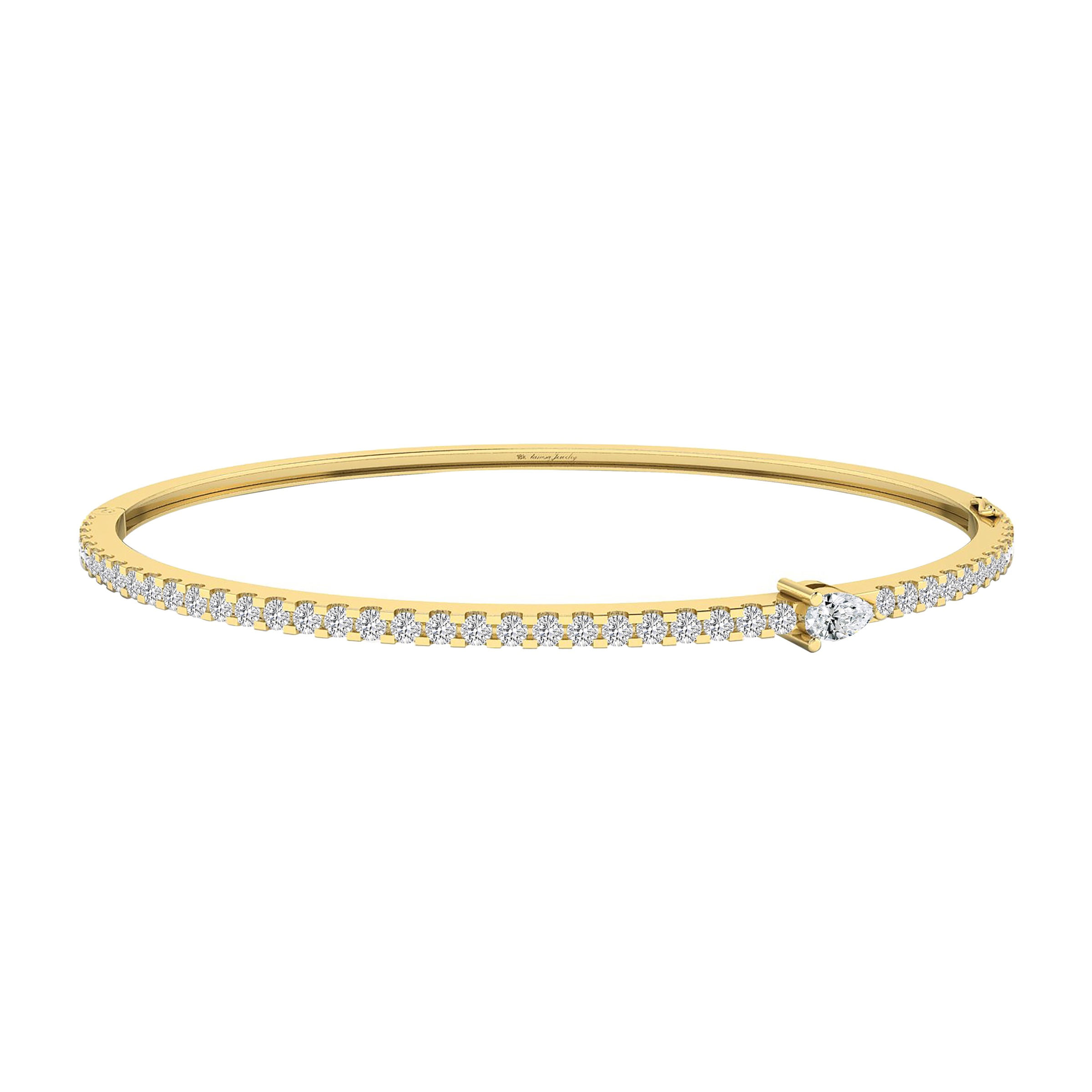 Offset Pear Diamond Bangle