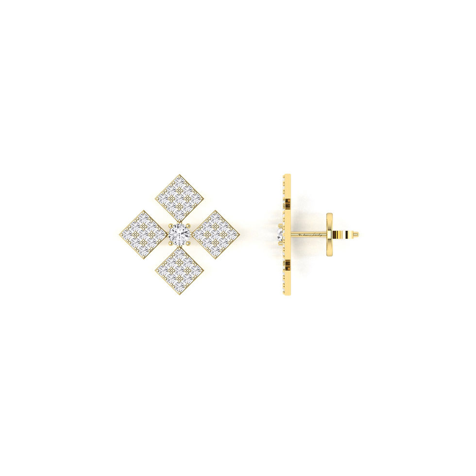 Thumbnail: Diamond Clover Earrings