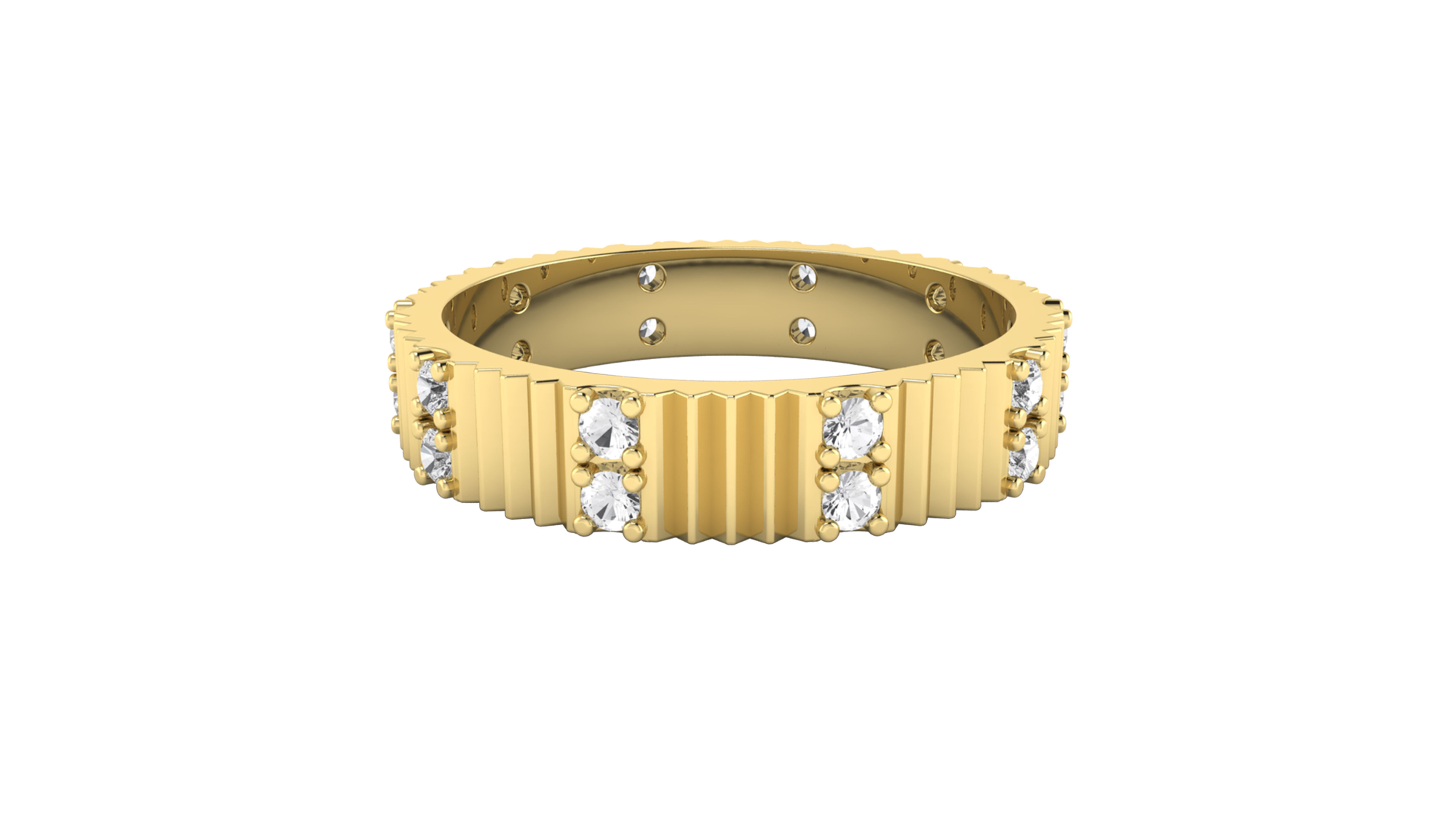 Fluted Pillars Eternity Band