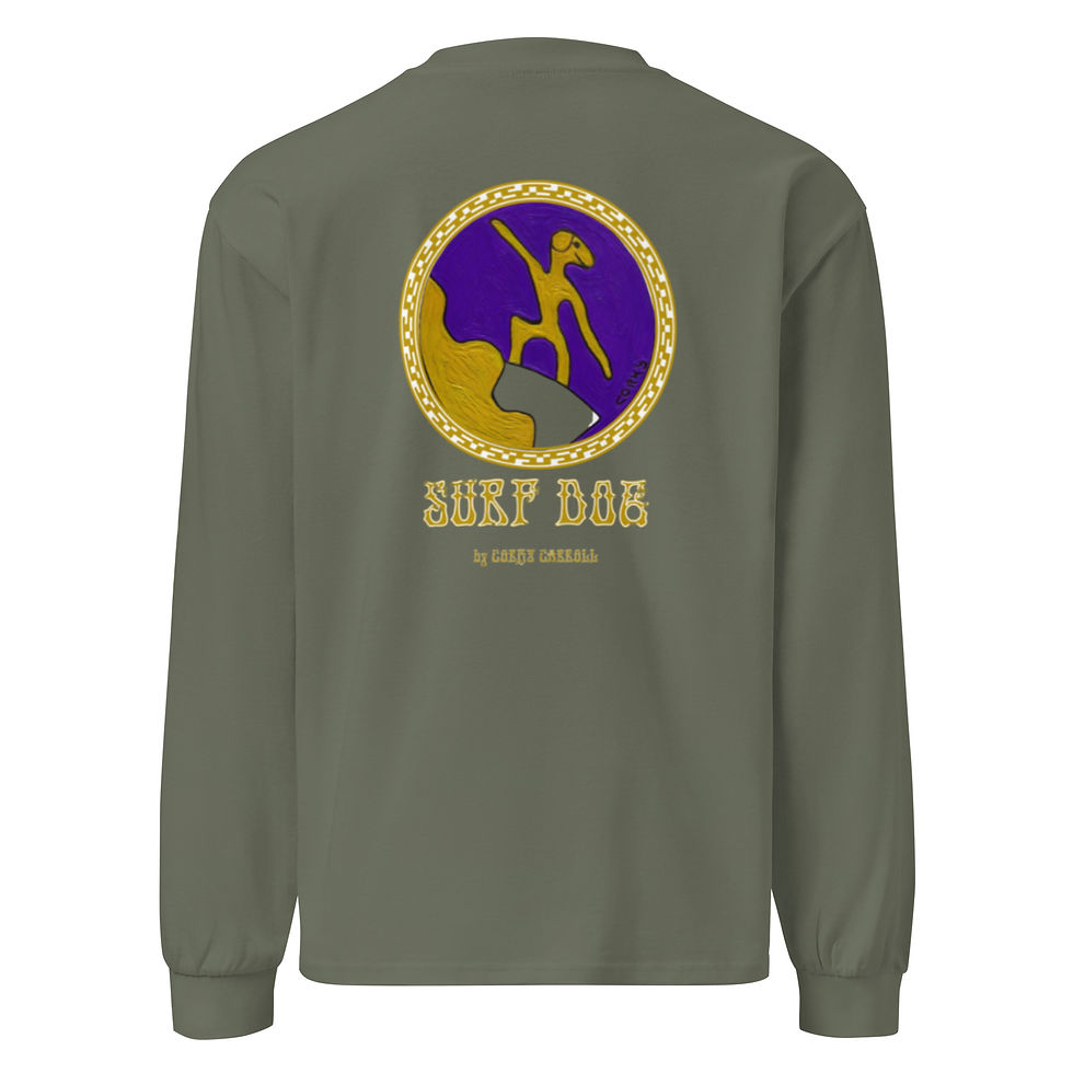Thumbnail: Olive long-sleeve shirt, back with Surf Dog logo