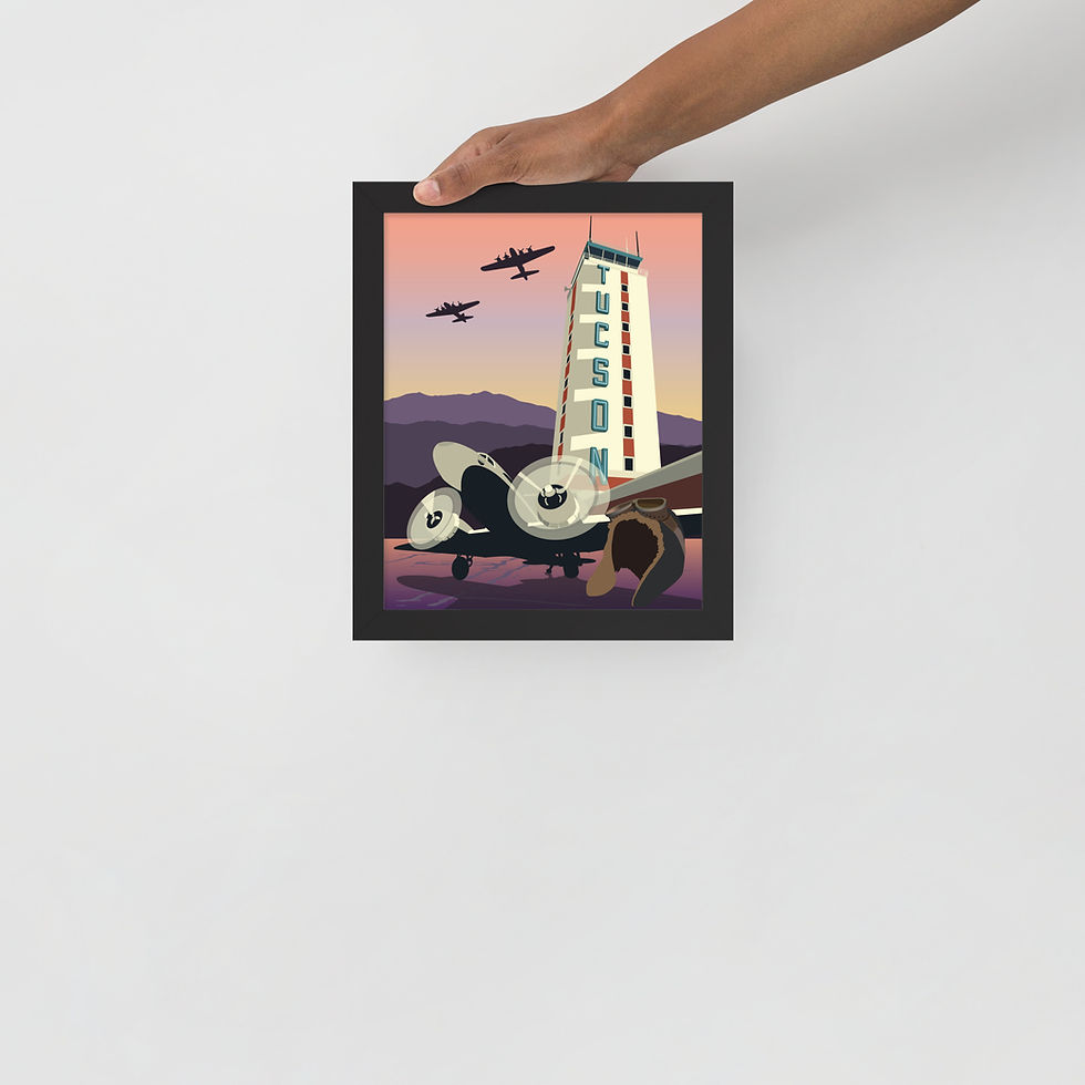 8 x 10 | Framed | Airport Tower | Tucson | Poster