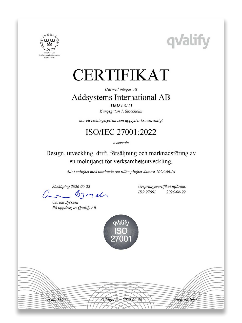 Addsystems certifikat ISO27001 skugga.png