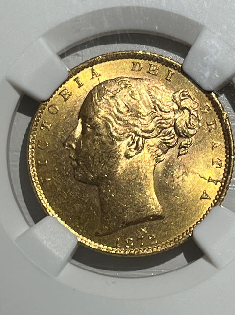 1872 イギリス ソブリン金貨 ヴィクトリア ヤングヘッド NGC