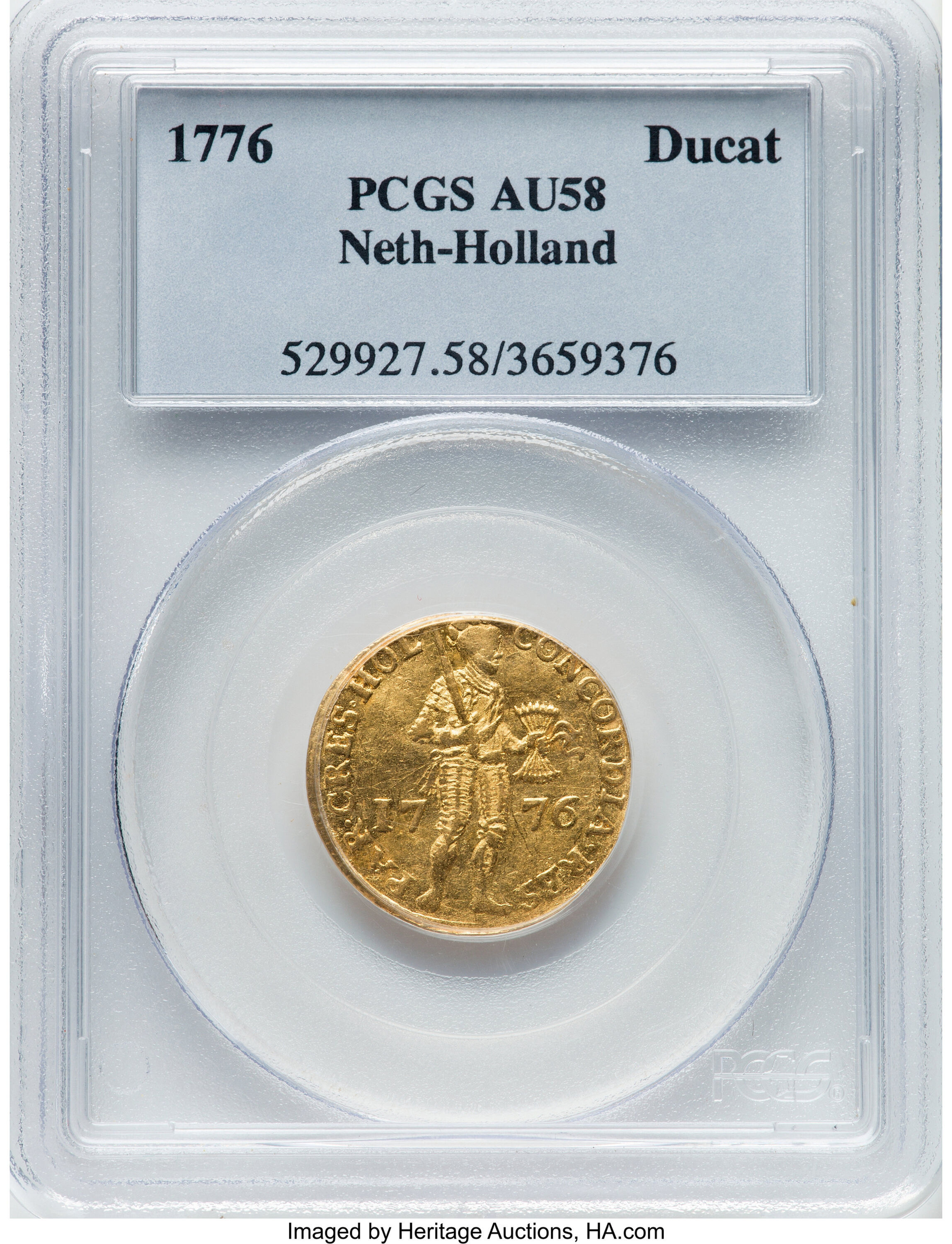 オランダ 地方州 ダカット金貨 1776 PCGS AU58