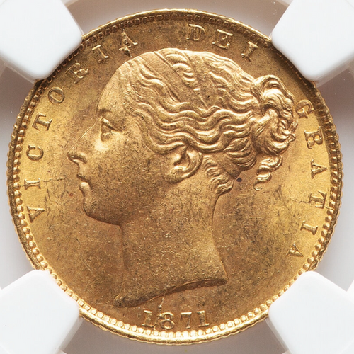 MS64 イギリス ソブリン金貨 ヴィクトリア ヤングヘッド NGC 1871