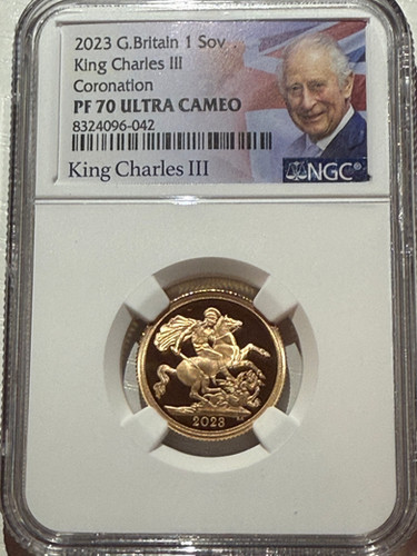 最高鑑定】イギリス チャールスIII コロネーション ソブリン金貨 NGC