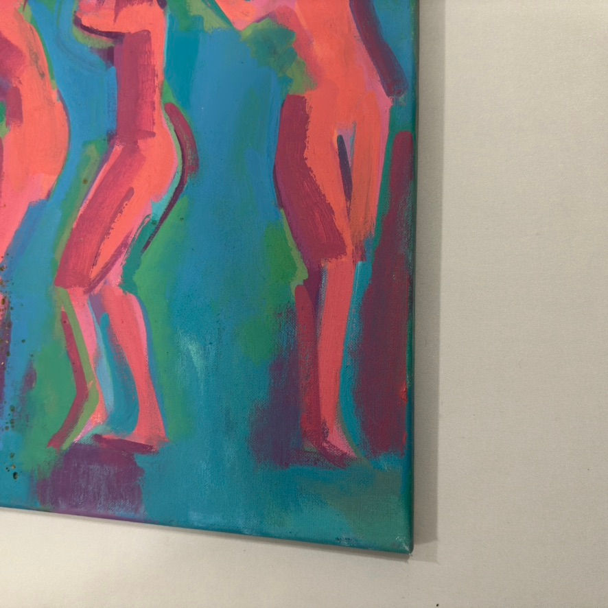 Thumbnail: Robin Holtom -  Two Pink on Blue Dancers