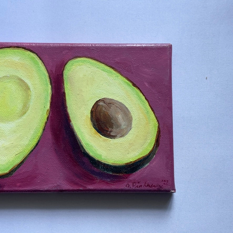 Thumbnail: Olivia Pinkney -  An Avocado Against Deep Purple (2022)