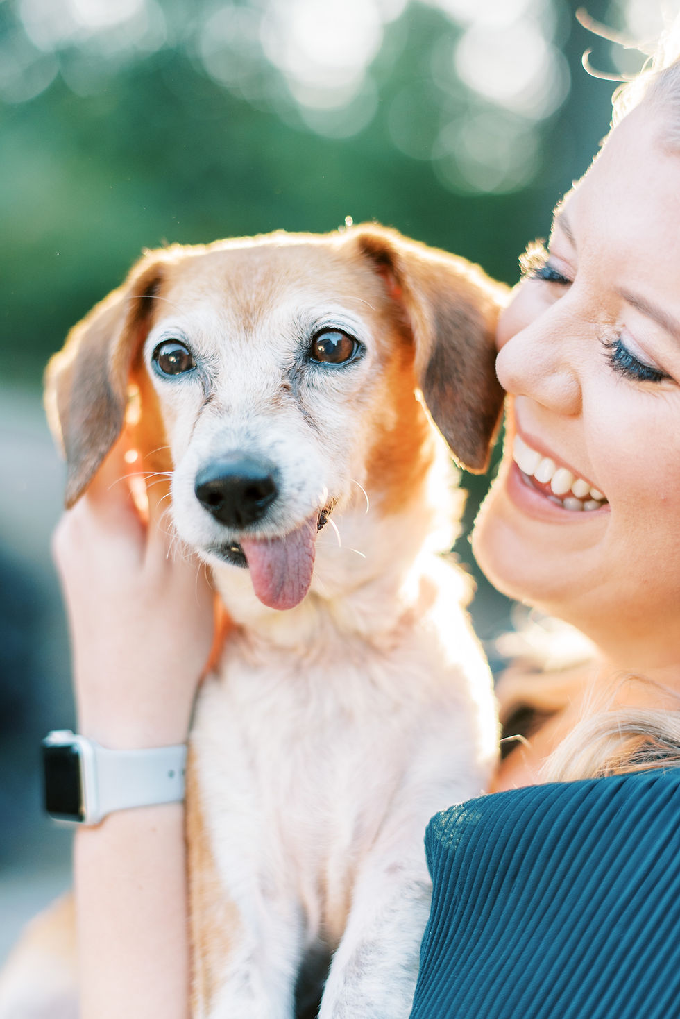 fall engagement session at piedmont park with a cute puppy