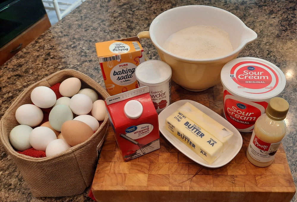 Sour Cream-Butter 'Gain a Pound' Cake on a white plate
