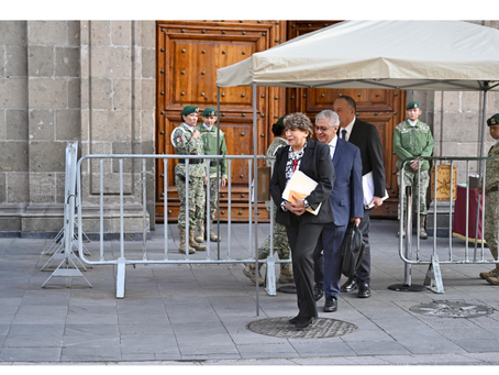 Gobernadora Delfina Gómez Álvarez se reúne con el Gabinete de Seguridad Federal en Palacio Nacional