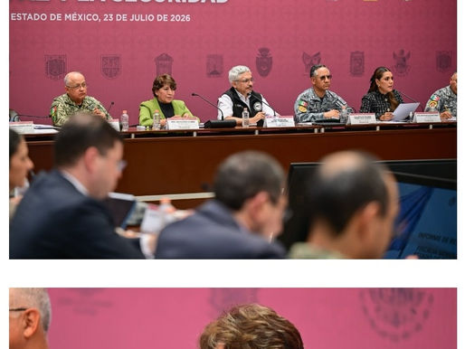 "La paz tiene rostro humano y las cifras de delitos van a la baja en EdoMex", afirma Gobernadora Delfina Gómez durante Reunión Interestatal por la Paz y Seguiridad con 8 estados