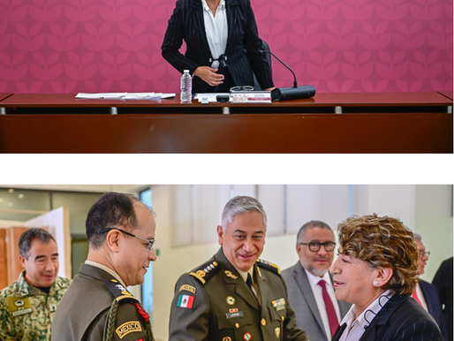 Gobernadora Delfina Gómez Álvarez atestigua la toma de protesta del General de Brigada Lucio Vergara Gómez, cómo Comandante de la 37/a Zona Militar en el EdoMex