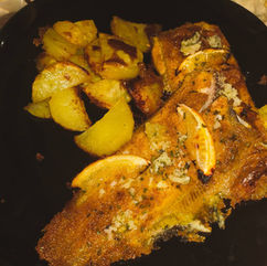 Dover Sole in Oven with Potatoes