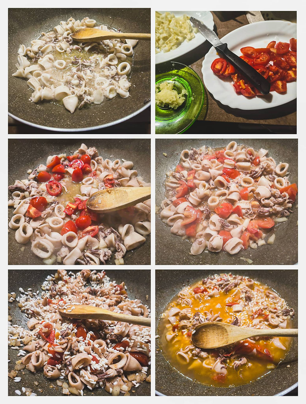 Risotto-with-fried-Squid-in-Tomato-Sauce