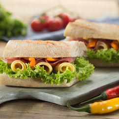 Sandwich with Lettuce Leaves