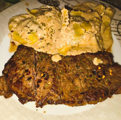 Garlic Steak Bites with Creamy Parmesan Pasta