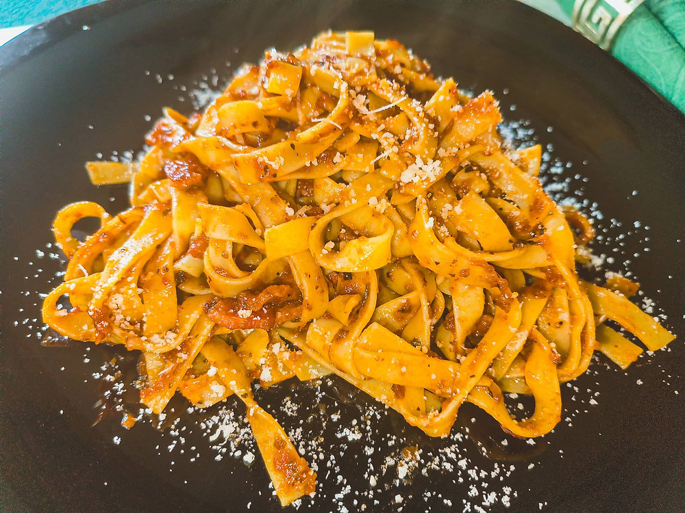 Tagliatelle alla Matriciana with Homemade Ketchup