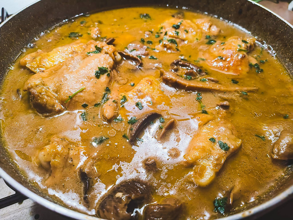 Chicken Thigh with Mushrooms Porcini
