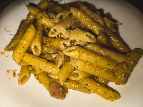 Penne-Rigatte-in-a-creamy-Basil-and-Tuna-sauce