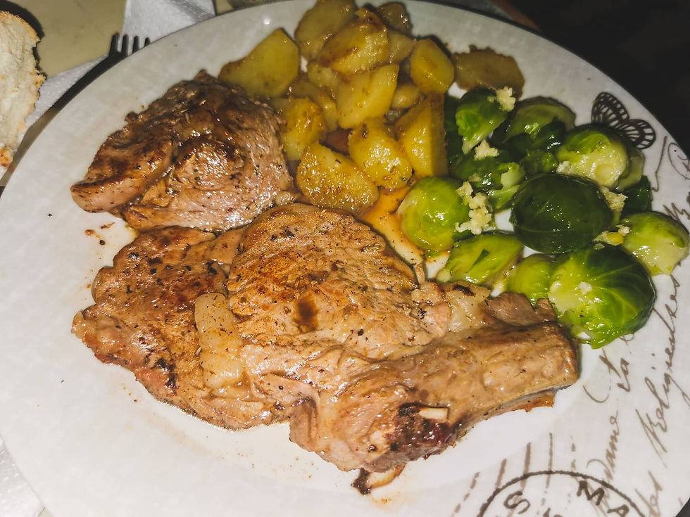 Soft-Beef-chops-with-Potatoes-and-Brussels-sprouts