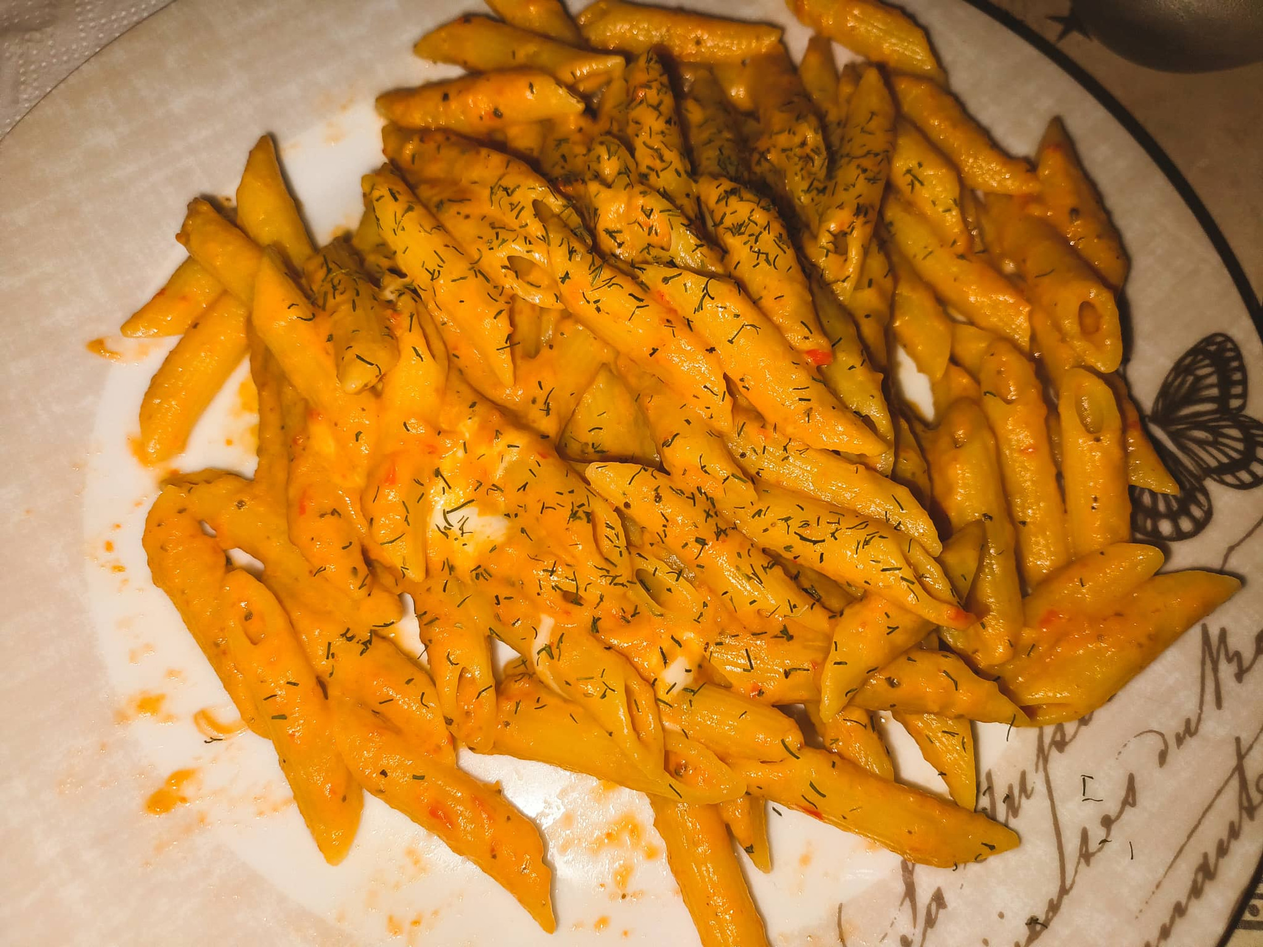 Pasta in Eggplant and Pepper cream